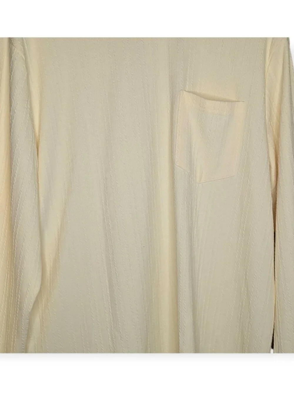 J Mierr Cream Long Sleeve Pull Over Lightweight Sweater Men's Size XXL